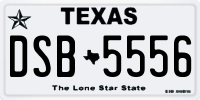 TX license plate DSB5556