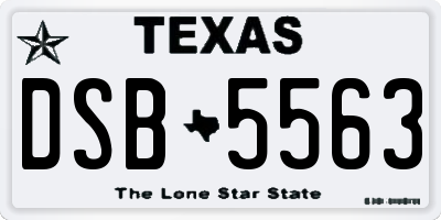 TX license plate DSB5563