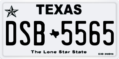 TX license plate DSB5565