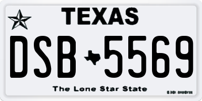 TX license plate DSB5569