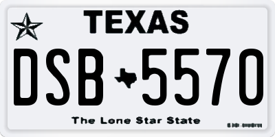 TX license plate DSB5570