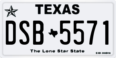 TX license plate DSB5571