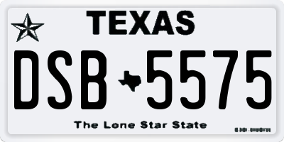 TX license plate DSB5575