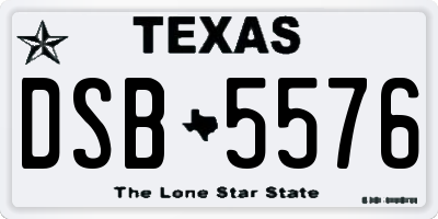 TX license plate DSB5576