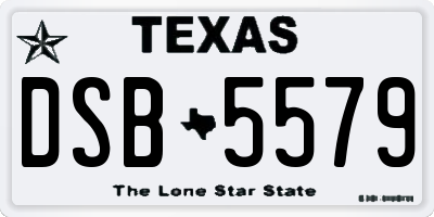 TX license plate DSB5579
