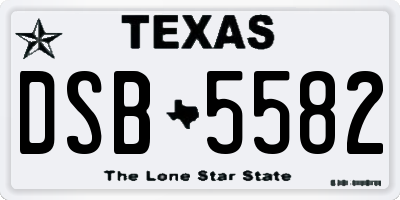 TX license plate DSB5582