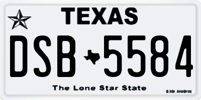 TX license plate DSB5584
