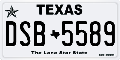 TX license plate DSB5589