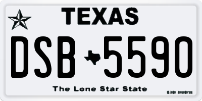TX license plate DSB5590