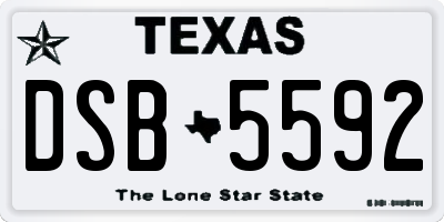 TX license plate DSB5592