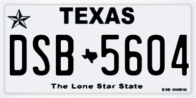 TX license plate DSB5604
