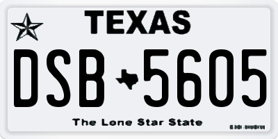 TX license plate DSB5605