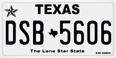 TX license plate DSB5606