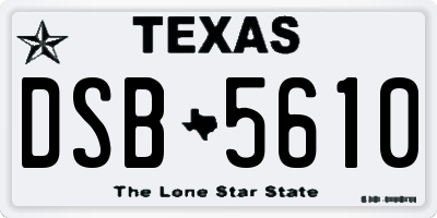 TX license plate DSB5610