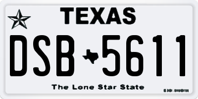 TX license plate DSB5611