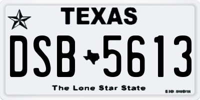 TX license plate DSB5613