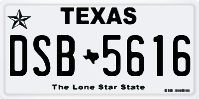 TX license plate DSB5616