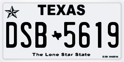 TX license plate DSB5619