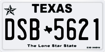 TX license plate DSB5621