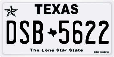 TX license plate DSB5622