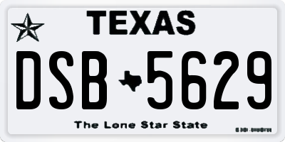 TX license plate DSB5629