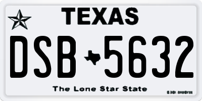 TX license plate DSB5632