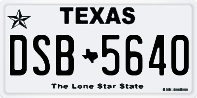 TX license plate DSB5640
