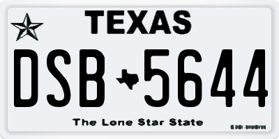 TX license plate DSB5644