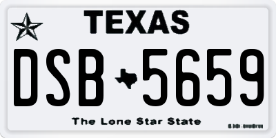 TX license plate DSB5659