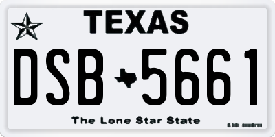 TX license plate DSB5661