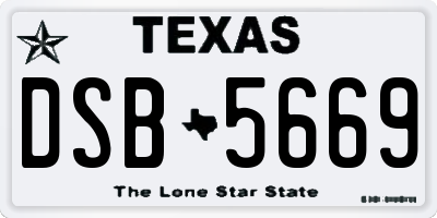 TX license plate DSB5669
