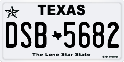 TX license plate DSB5682
