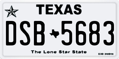 TX license plate DSB5683