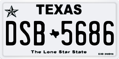 TX license plate DSB5686