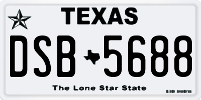 TX license plate DSB5688