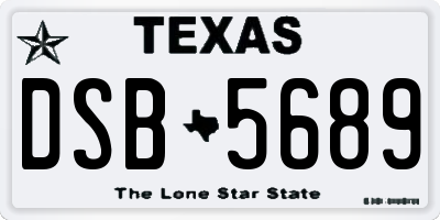 TX license plate DSB5689