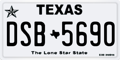 TX license plate DSB5690