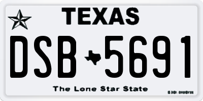 TX license plate DSB5691
