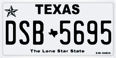TX license plate DSB5695