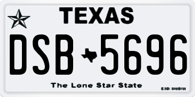 TX license plate DSB5696