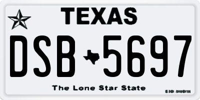 TX license plate DSB5697