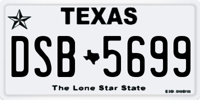 TX license plate DSB5699