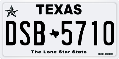 TX license plate DSB5710