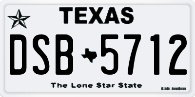 TX license plate DSB5712