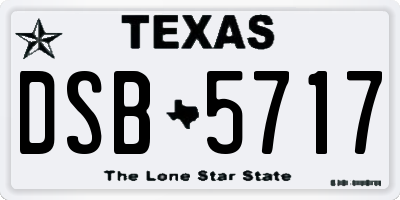 TX license plate DSB5717