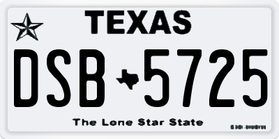 TX license plate DSB5725