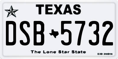 TX license plate DSB5732