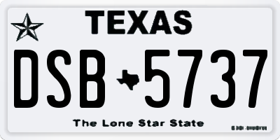 TX license plate DSB5737