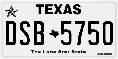 TX license plate DSB5750