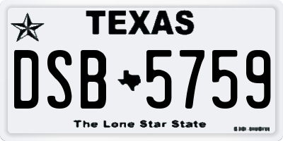 TX license plate DSB5759